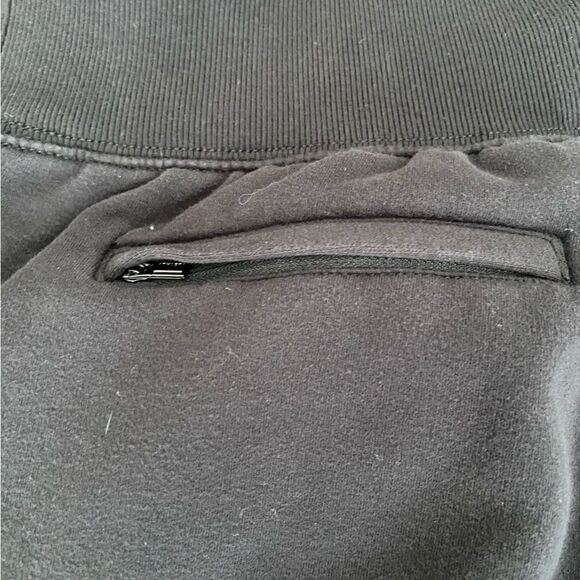 ATHLETA Retroplush Velvet Trim Straight Leg Pant Snap Black Sweatpant Medium - Picture 7 of 7